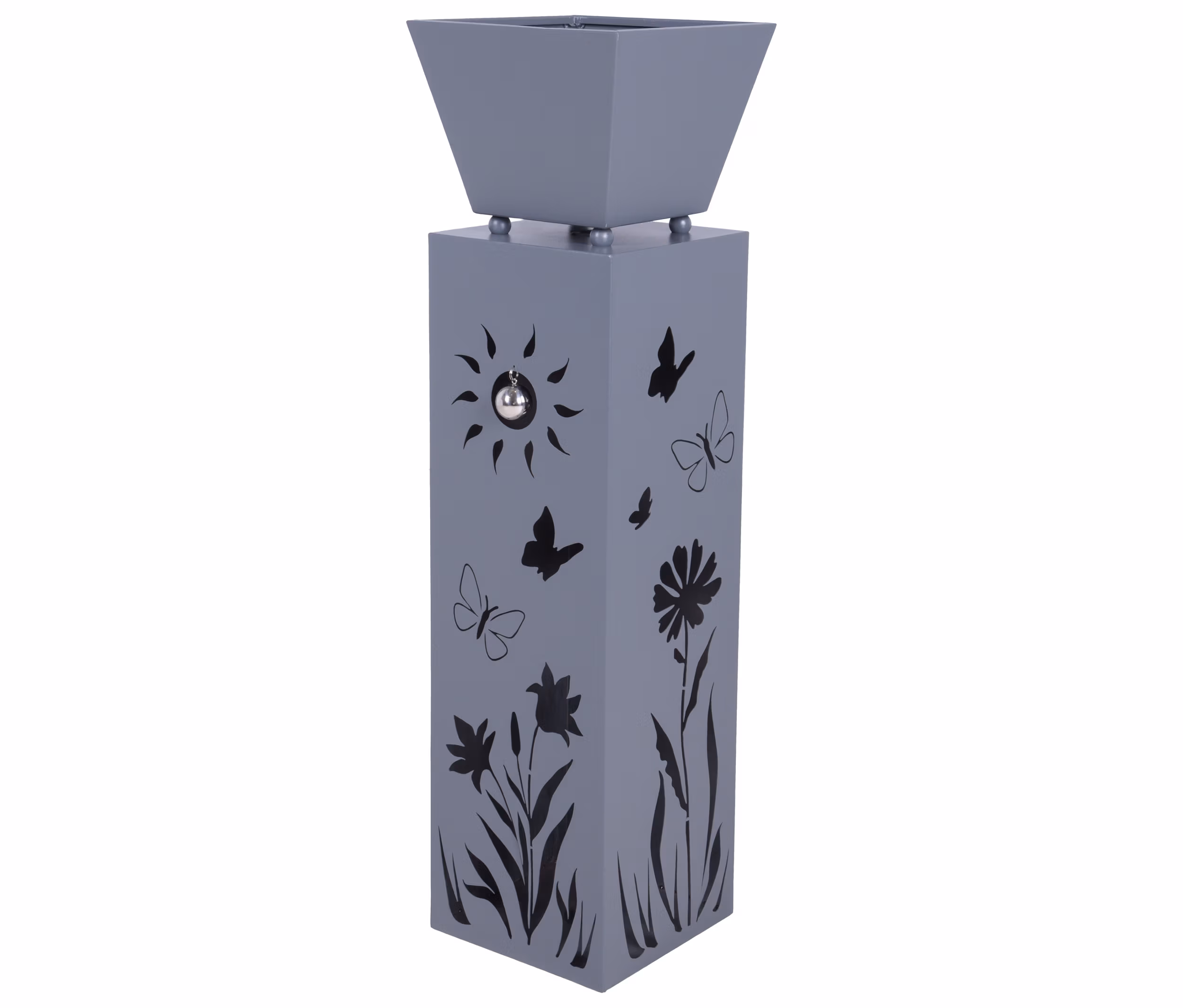 Tchibo - Deko-Pflanzsäule - 22,5x22,5x82cm - grau -