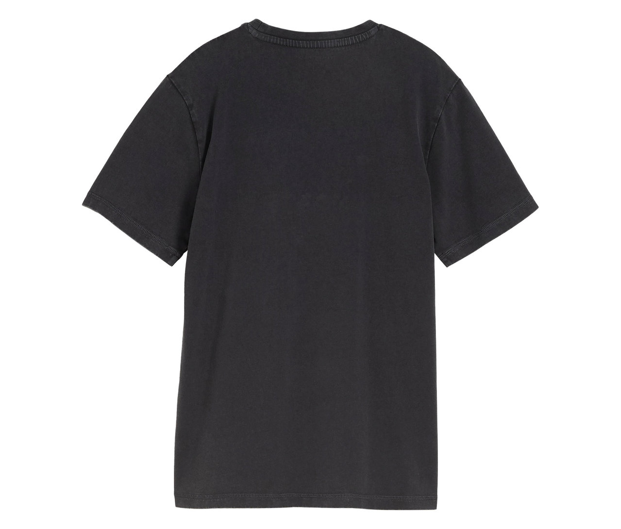 Tom Tailor Kinder-Basic-T-Shirt mit Acid-Wash-Optik, coal grey von hinten.