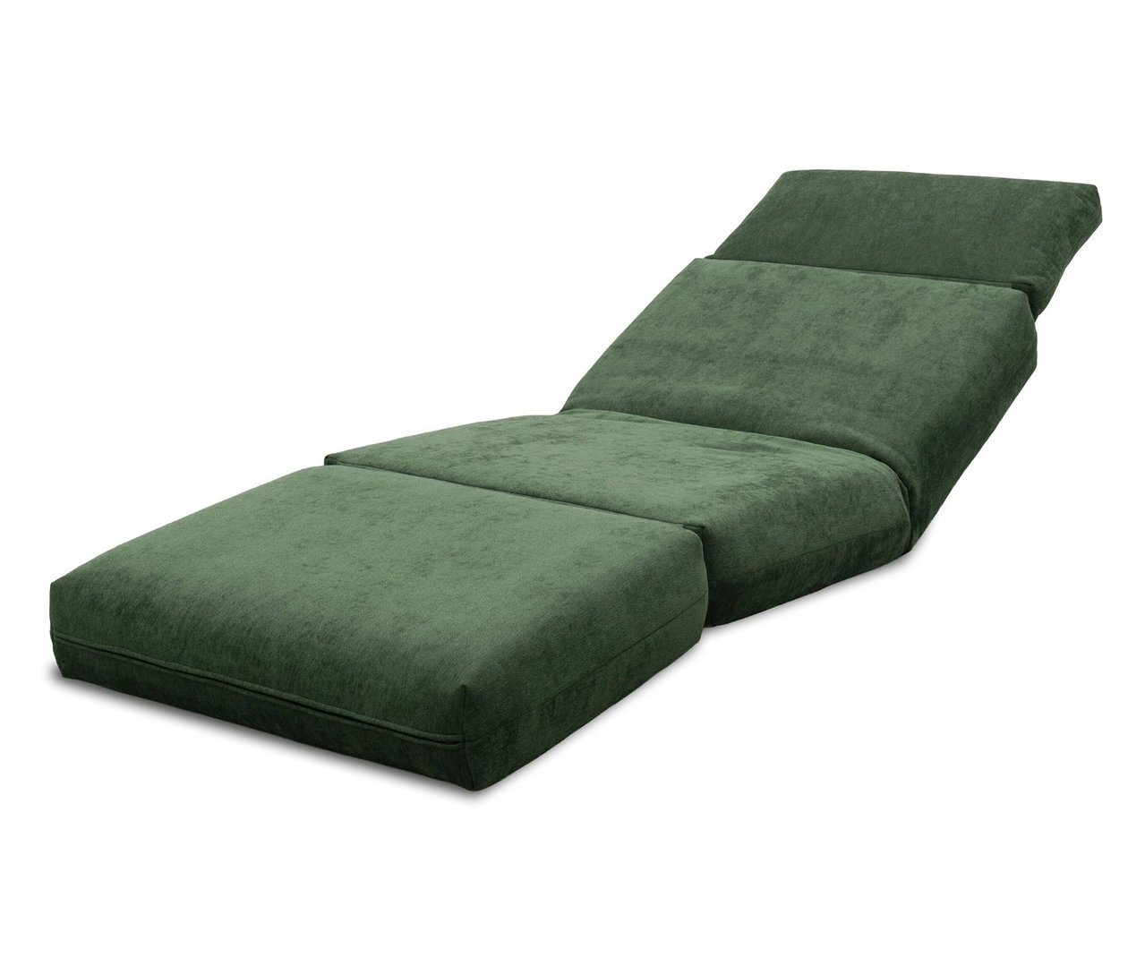 Ein grünes Lounge-Sofa auf einem weißen Hintergrund.