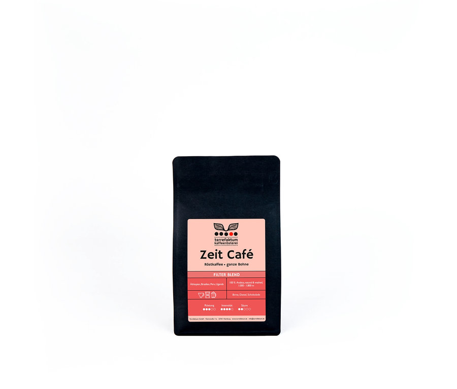 Schwarze Packung Torrefaktum - Espresso ZEIT Café Bio - 250 g Ganze Bohne.