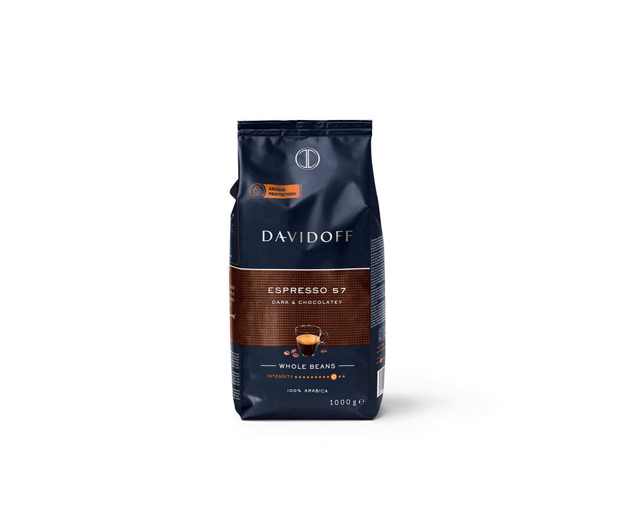 Eine Packung DAVIDOFF CAFÉ Espresso 57 - 1x 1000 g Ganze Bohne.