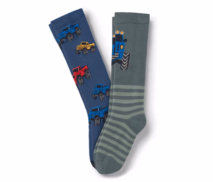 Zwei Paar Kinder-Gummistiefel-Socken, Trucks.