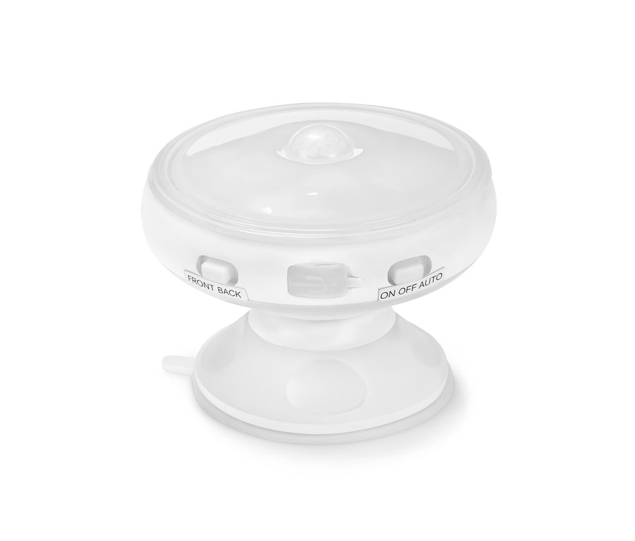 Detail einer LED-Multifunktionsleuchte mit Saugnapf.