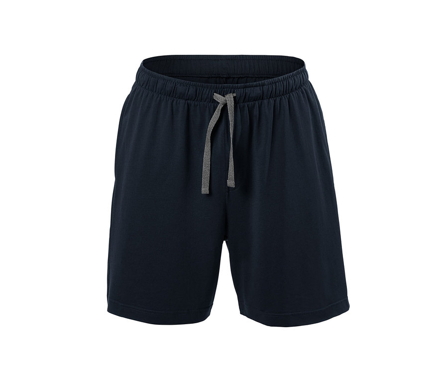 Eine marineblaue Shorty-Pyjama.