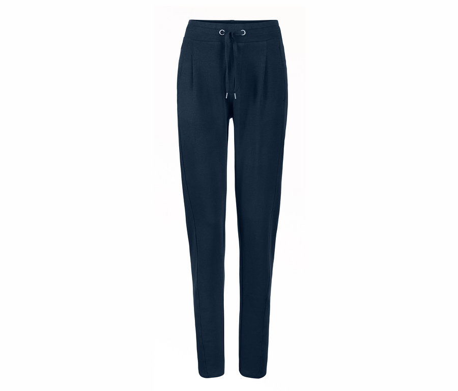 Marineblaue Joggpants mit Kordelzug in der Taille.