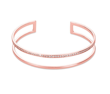 Rosévergoldeter Armreif mit Zirkonia.