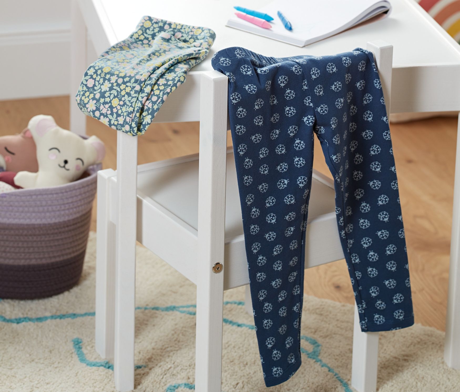 Thumbnail - Tchibo - 2 Leggings - Baby - Gr. 74/80 - hellblau/print