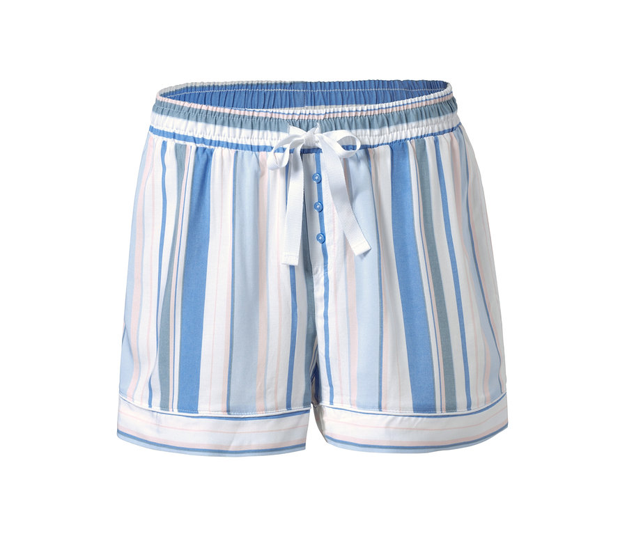 Gestreifte Shorts mit Knöpfen und Kordelzug.