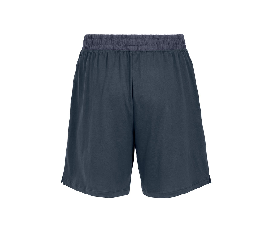Dunkelblaue Pyjama-Shorts mit elastischem Bund.
