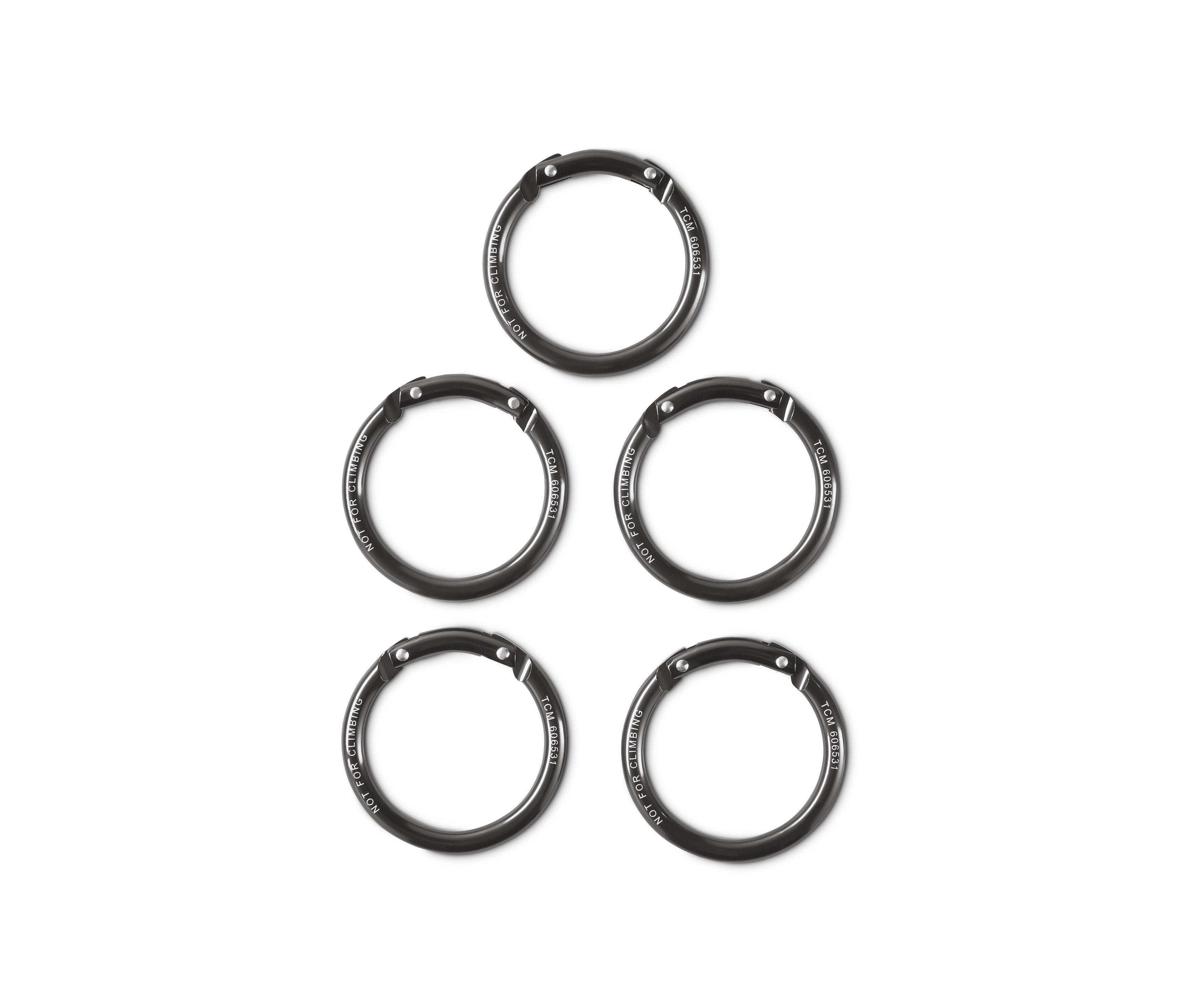 Fünf Karabinerhaken