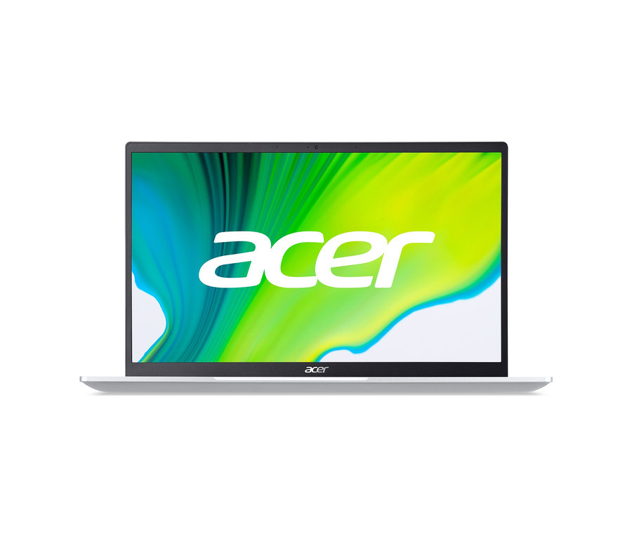 Silberfarbenes Acer Swift 1 Notebook »SF114-34« mit Acer Logo auf dem Display.