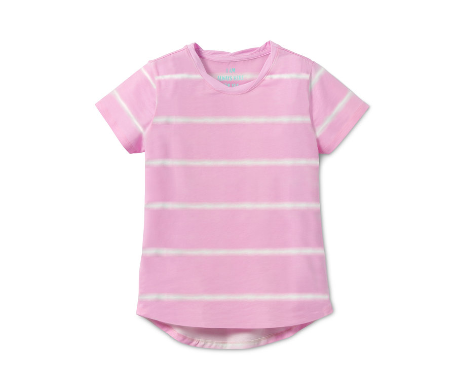 Rosa T-Shirt mit weißen Streifen, 2 Stk