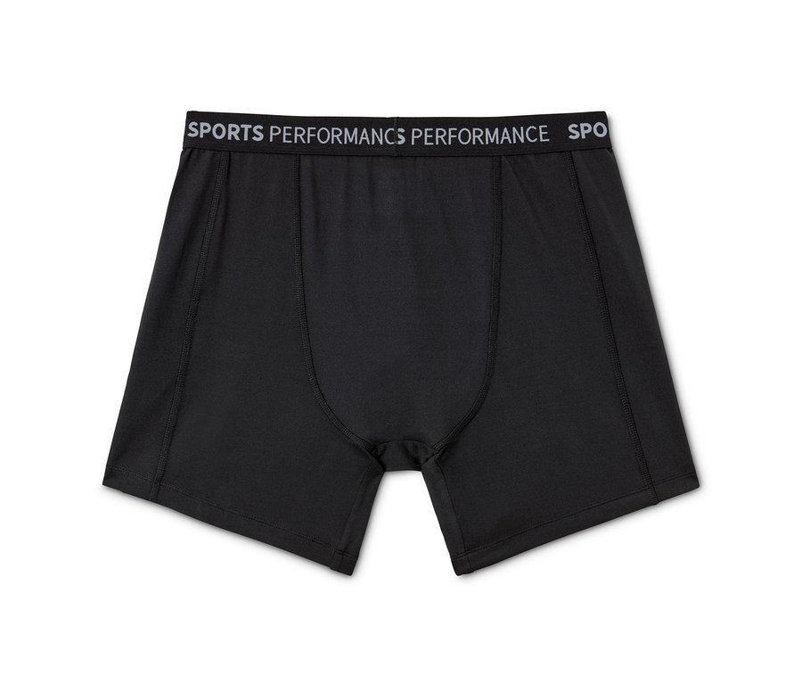 Eine einzelne, schwarze 2 Sport-Slipboxer liegt auf einem weißen Hintergrund.