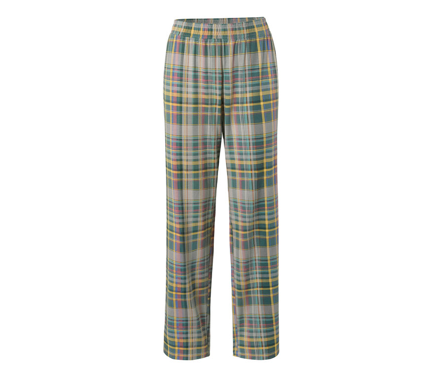 Eine karierte Pyjamahose.