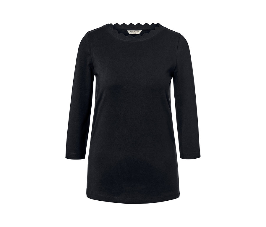 Schwarzes Shirt mit 3/4-Arm.