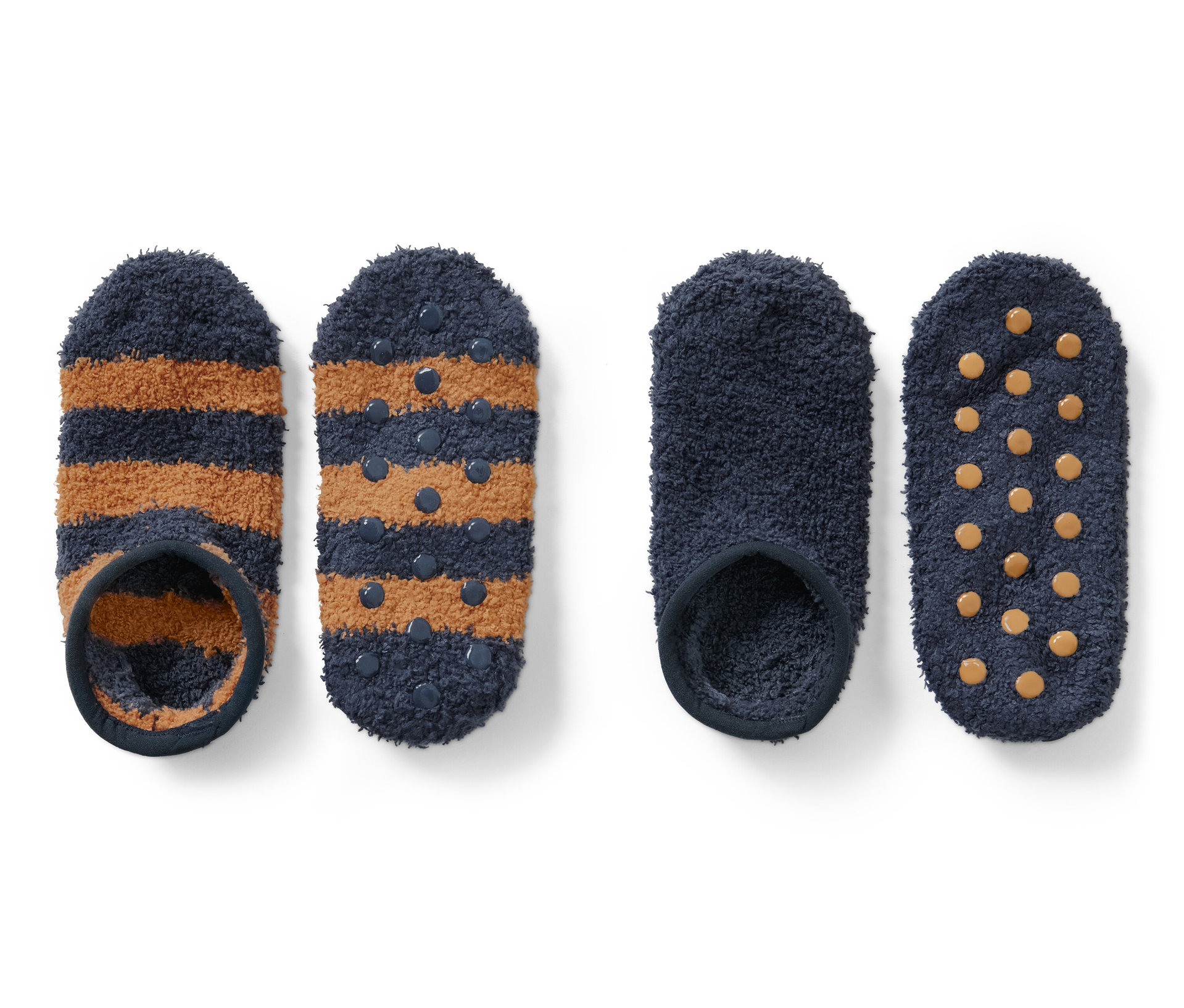 Tchibo - 2 Paar Hausschuh-Socken - Mädchen - Gr. 35-38 - dunkelblau/gestreift