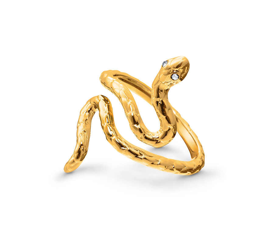 Goldener Ring Schlange gewunden.