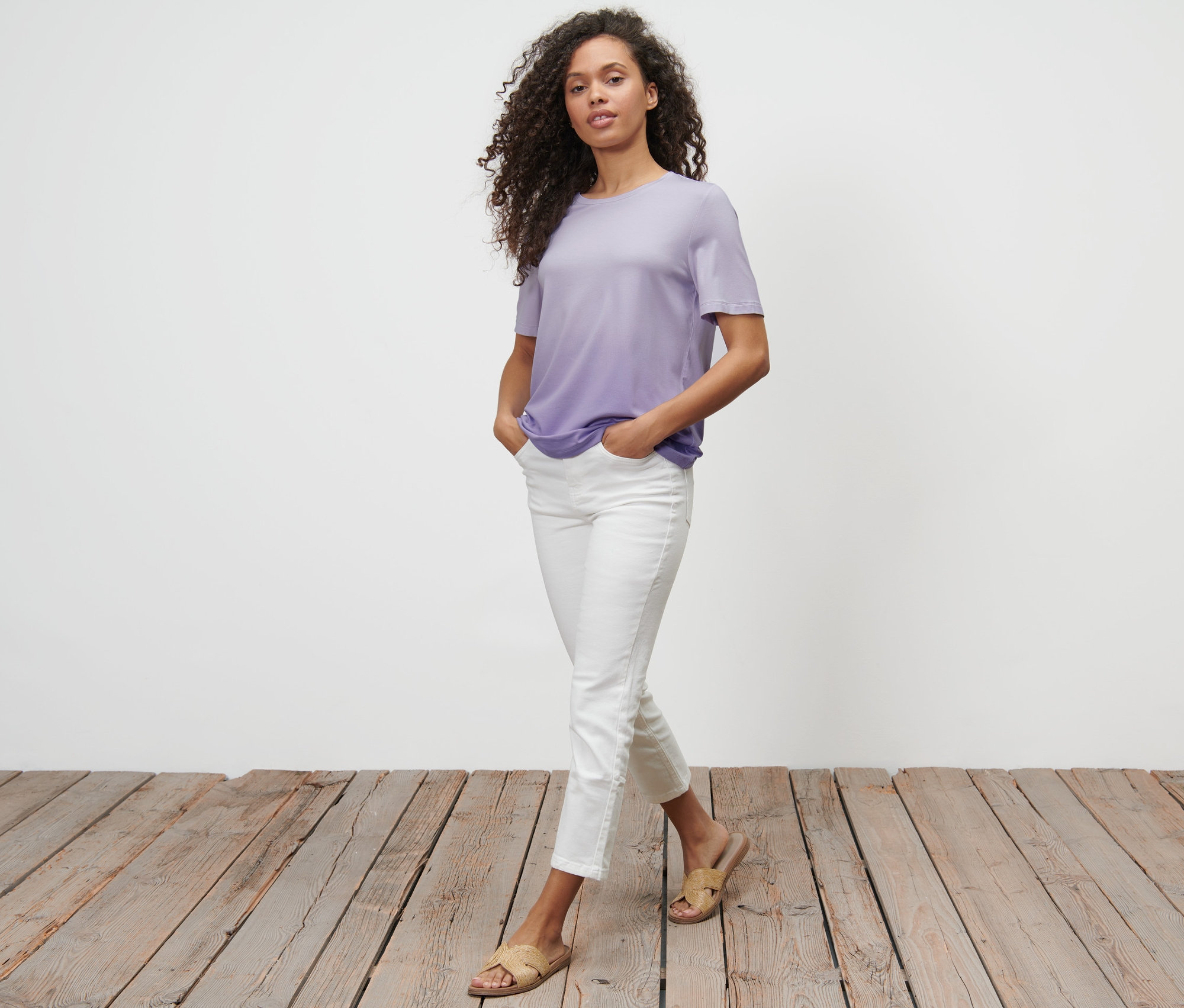 Thumbnail - Tchibo - Dip-Dye-T-Shirt - Damen - Gr. XS - lila