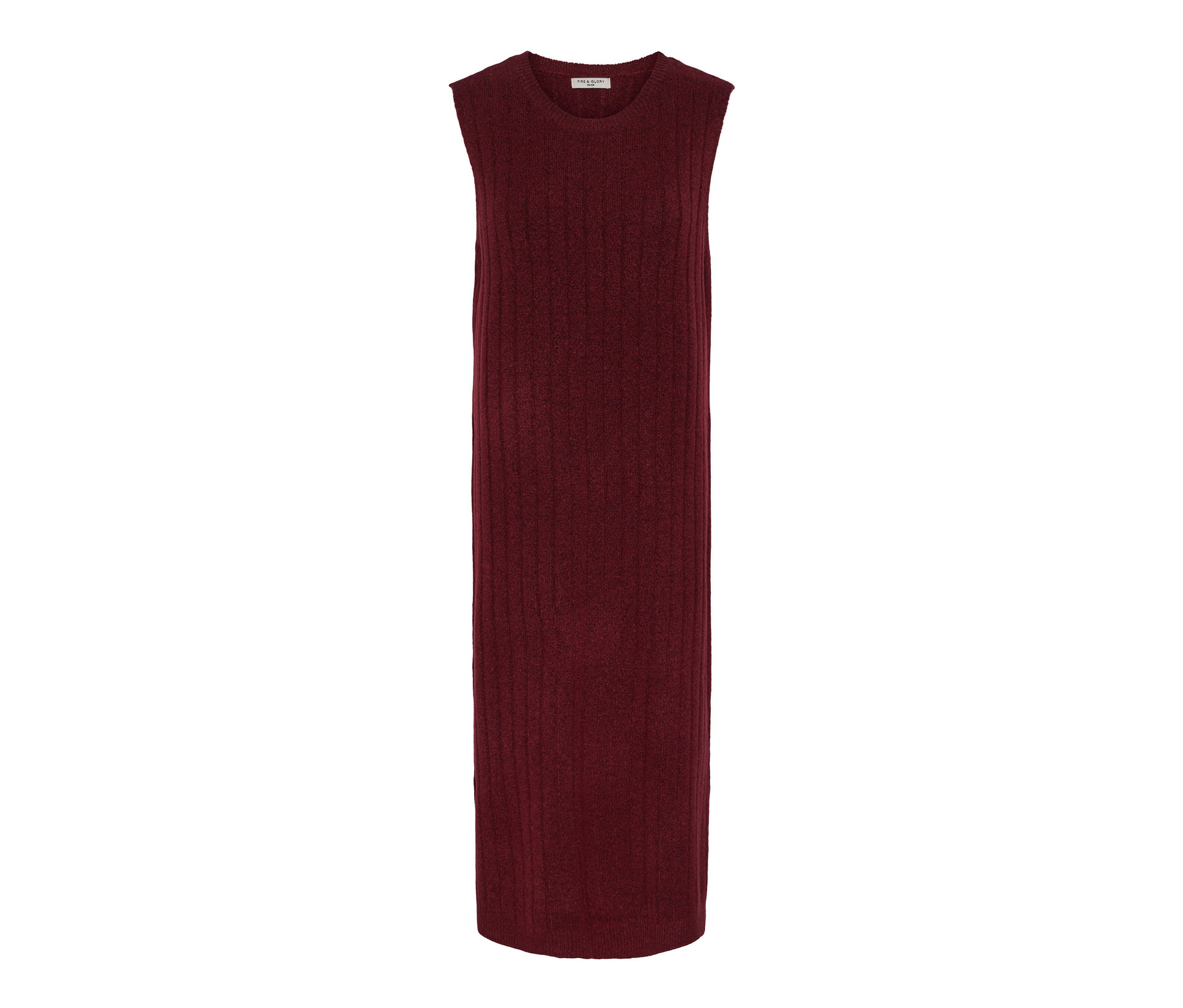 Geripptes Strickkleid - Damen - Gr. M - rot - rot