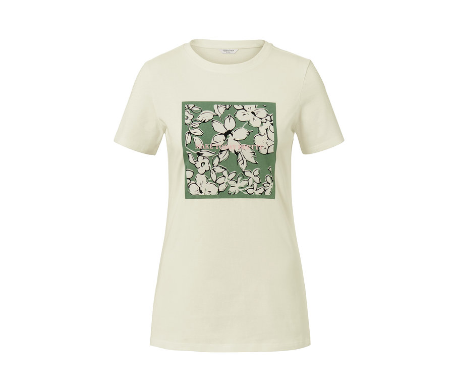 Cremefarbenes T-Shirt mit Print.