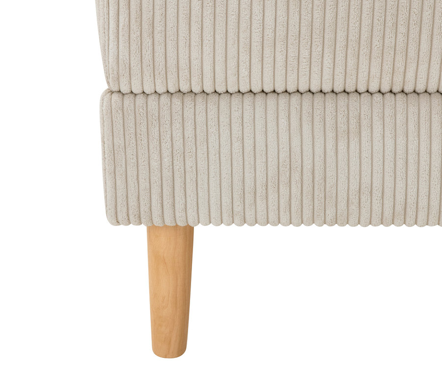 Detailansicht eines creme-farbenen Federkern Eck-Schlafsofas »Jenna«.