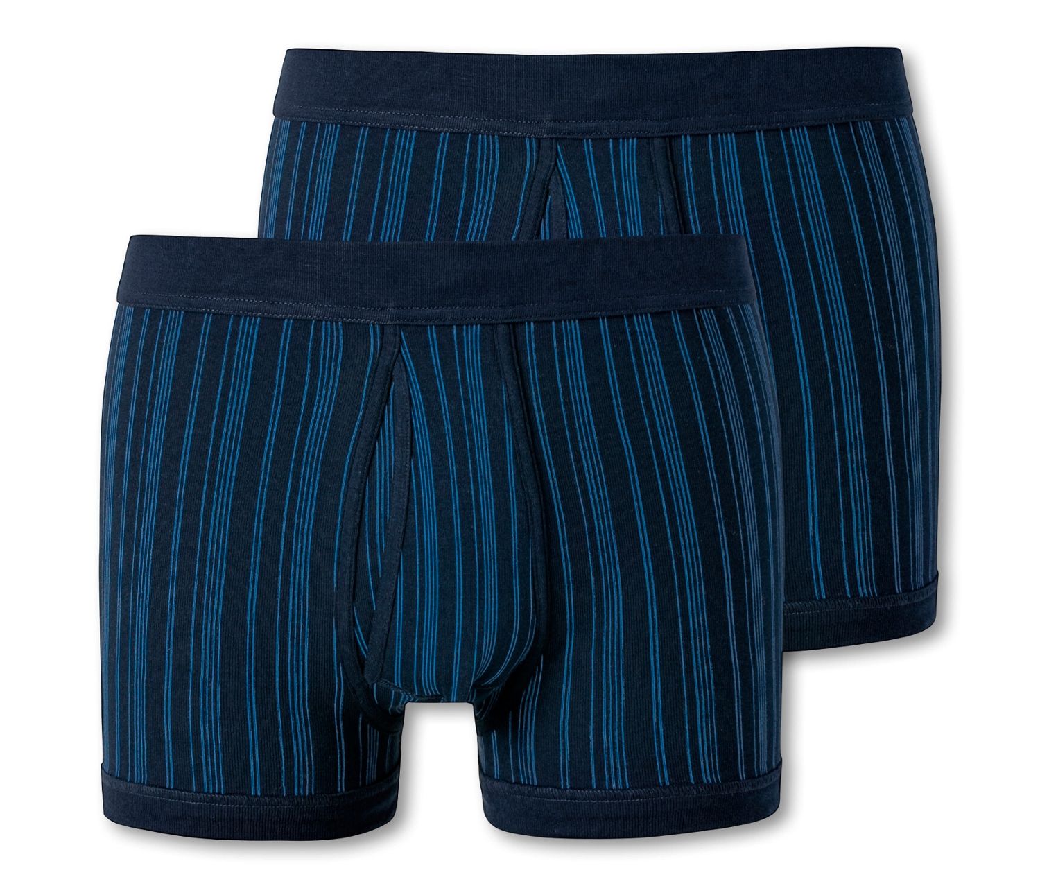 2 Schiesser Shorts in Feinripp - Herren - Gr. M/5 - dunkelblau