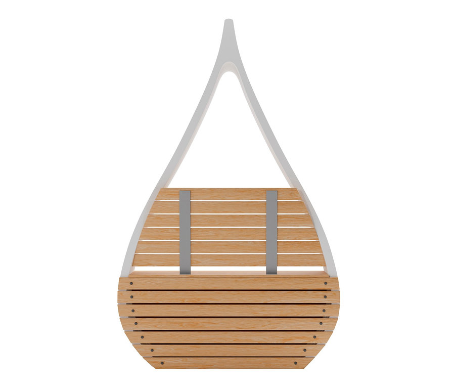 Wings for Living Sitzbank »San Francisco Twin« mit Holzlatten und grauem Metallrahmen.