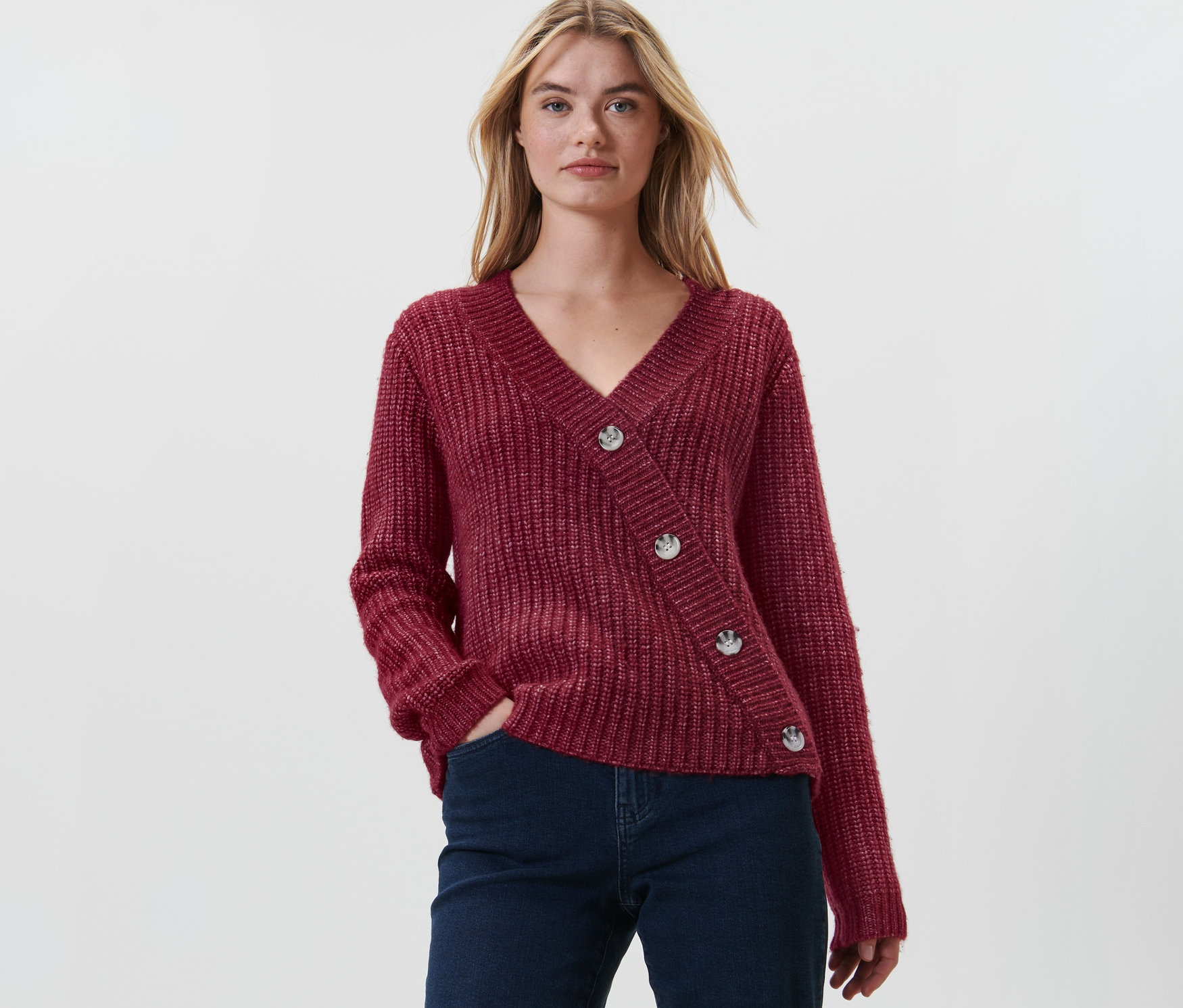 Thumbnail - Tchibo - Grobstrick-Cardigan - Damen - Gr. M - rot