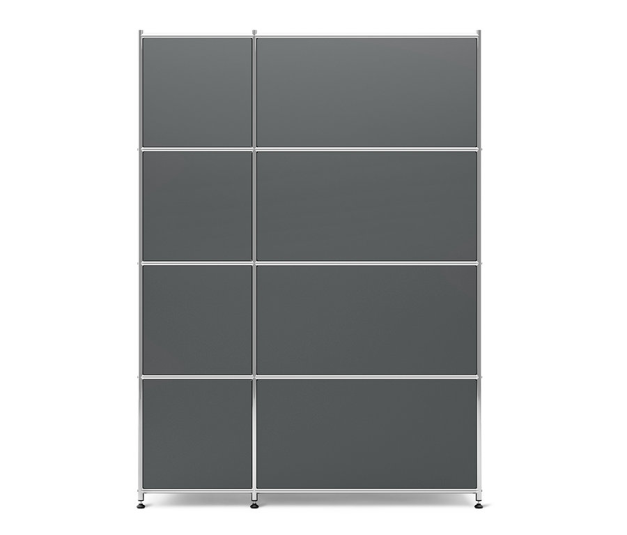 Graues Regal Metall »CN3« mit 4 Klappenfächern.