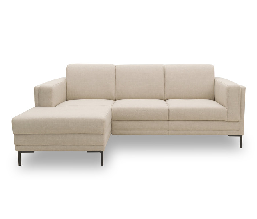 Beiges Ecksofa, links, von LOOKS by Wolfgang Joop.