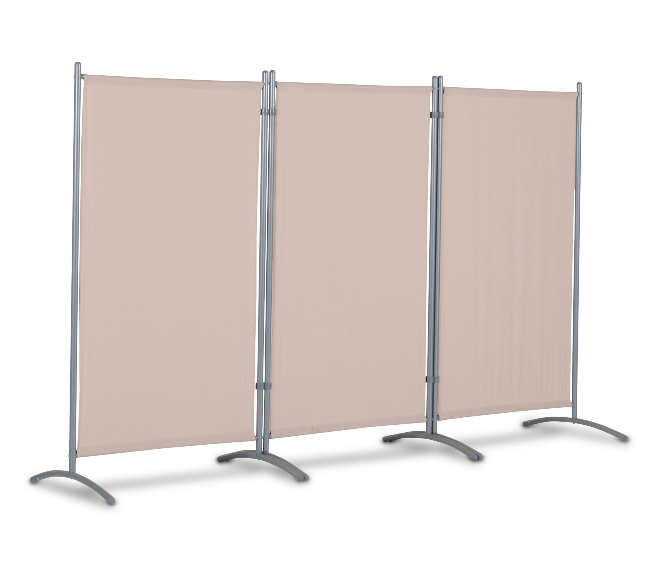 Leco Stellwand 3-teilig - 260x60x156cm - beige - Polyester / Stahl / Kunststoff