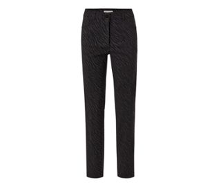Eine bedruckte Bengalin-Hose mit Zebramuster.