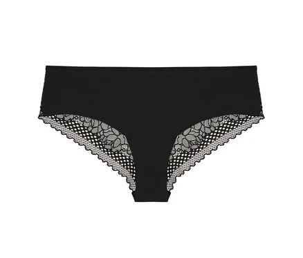 Schwarze Unterhose mit weißer Spitze. Passionata Shorty »Pila«, schwarz