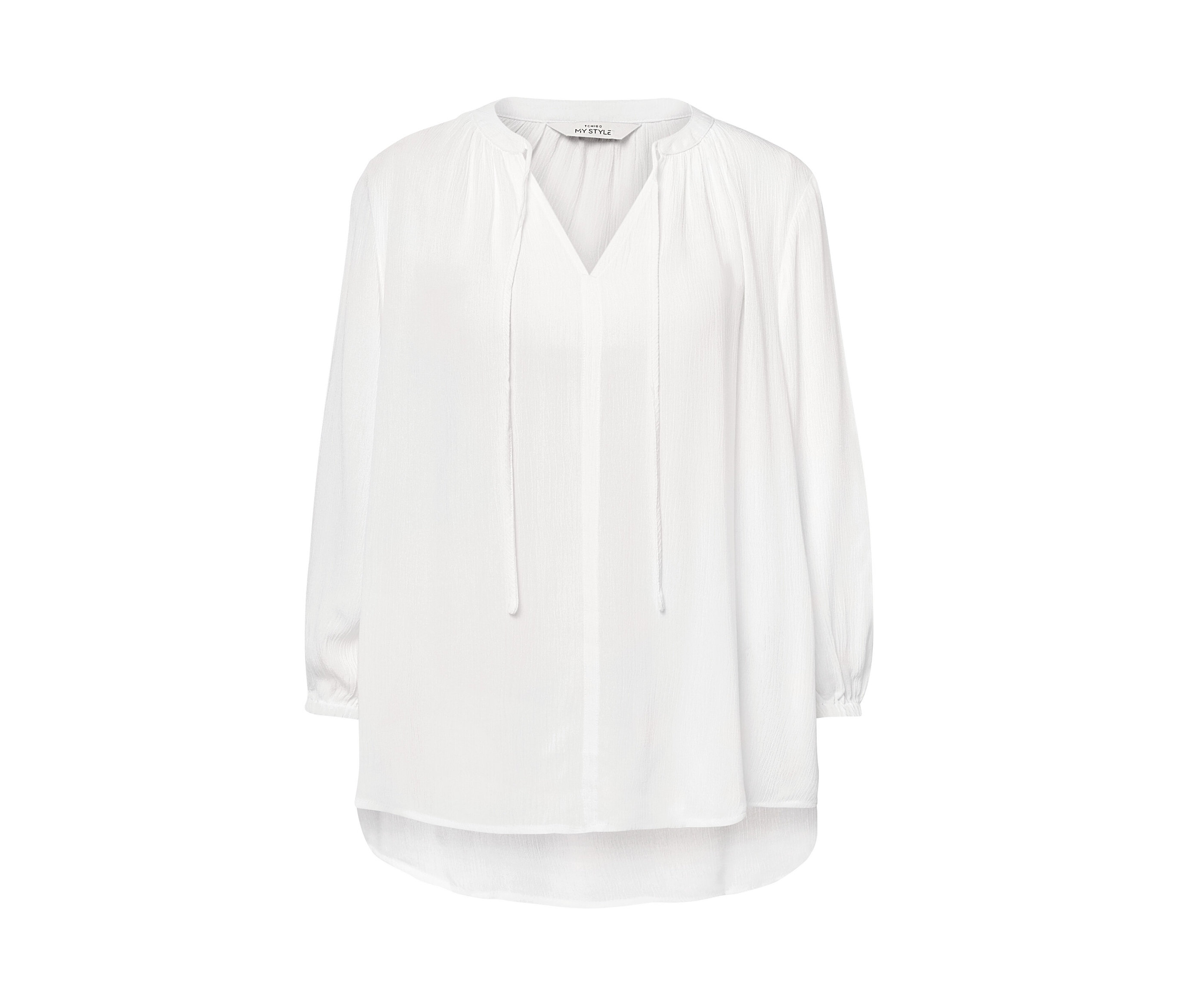 Tunika-Bluse - Damen - Gr. 48 - weiß - weiß
