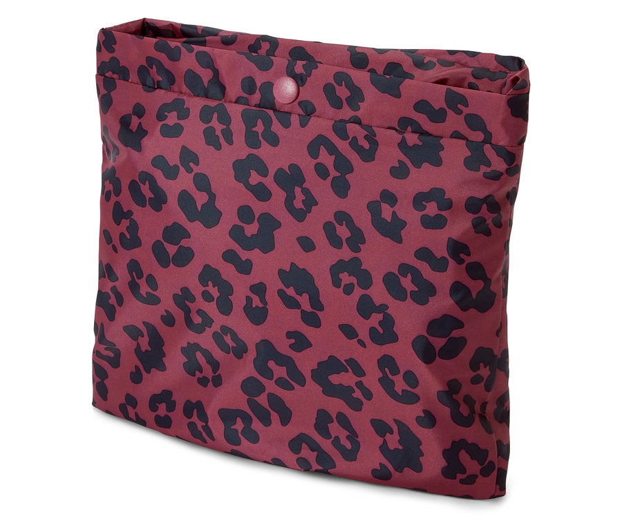 Zusammengelegter Kinder-Regenponcho, rosa mit Alloverprint.