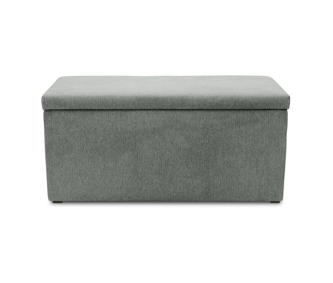 Grauer DOMO Hocker mit Staufach.