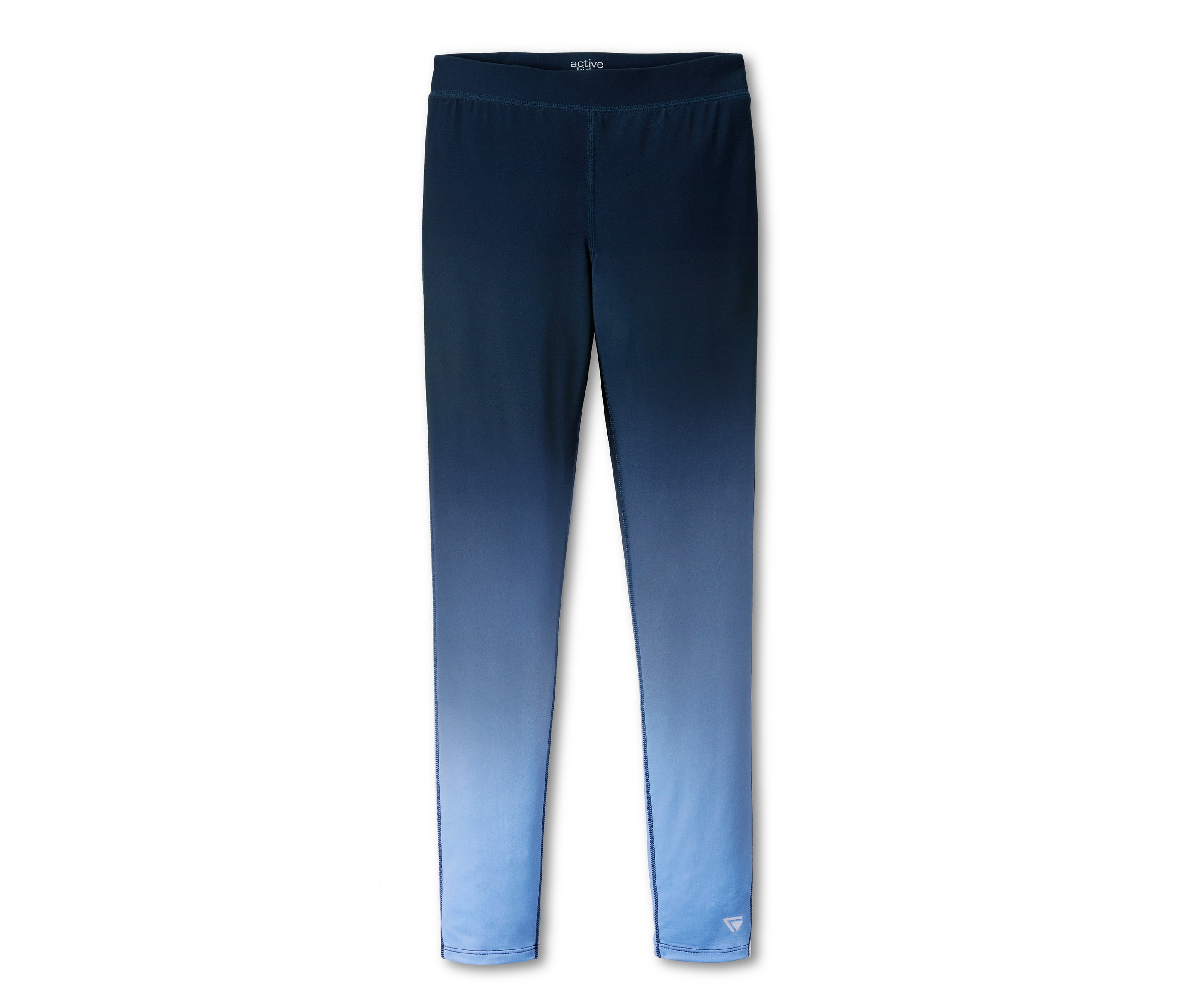 Eine blaue Sporttight mit Farbverlauf von Dunkelblau zu Hellblau.
