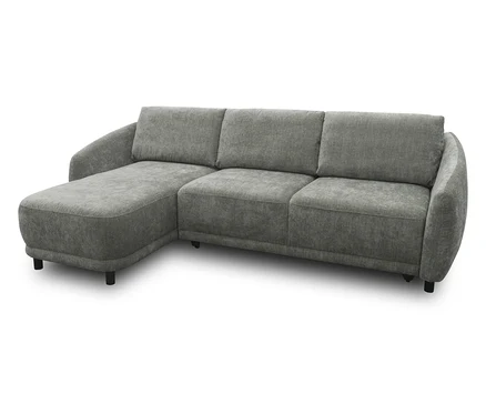 Graues DOMO Ecksofa Longchair, linksbündig.