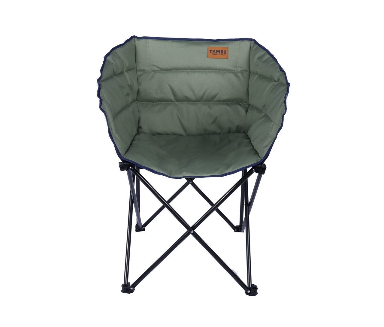 Grüner Tambu Camping-Faltstuhl »ASANA« mit schwarzem Gestell.