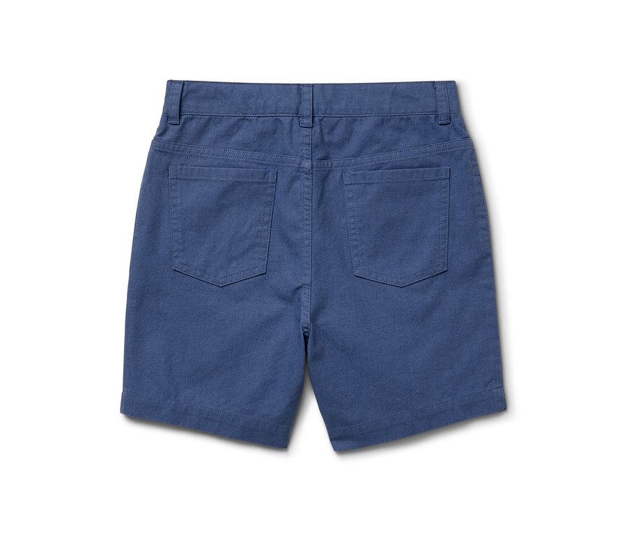 Blaue Kinder-Shorts von hinten.