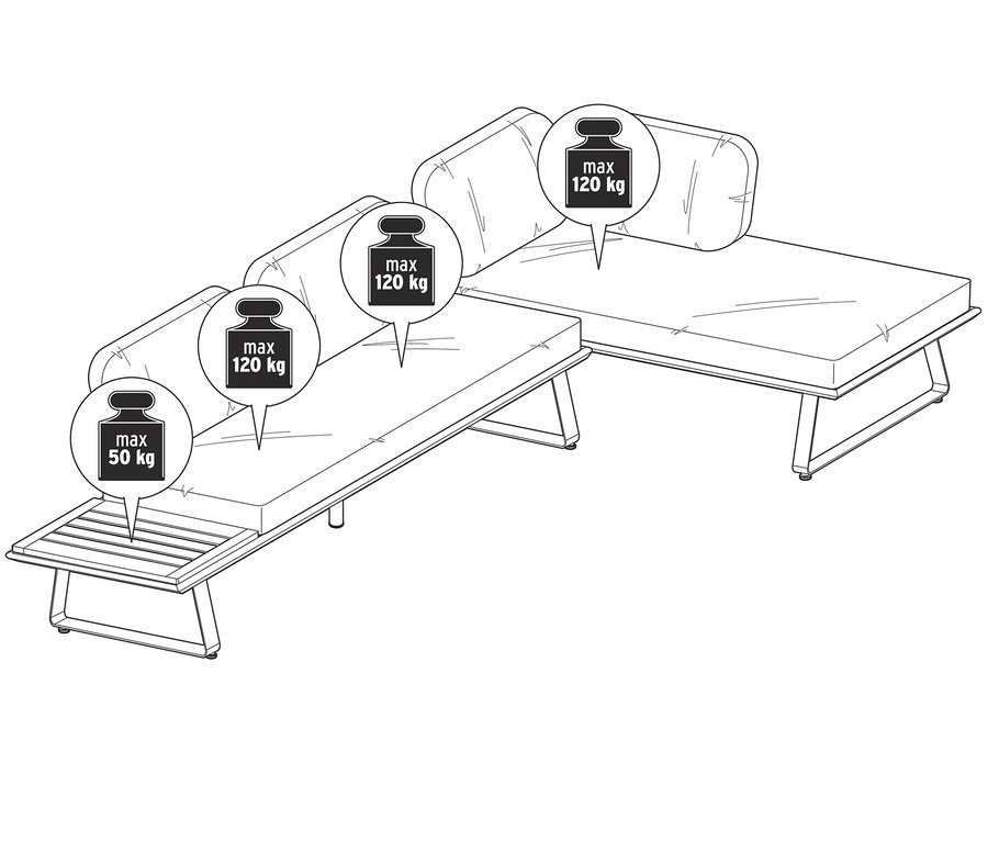 Lounge-Ecke mit modernem Kufengestell.