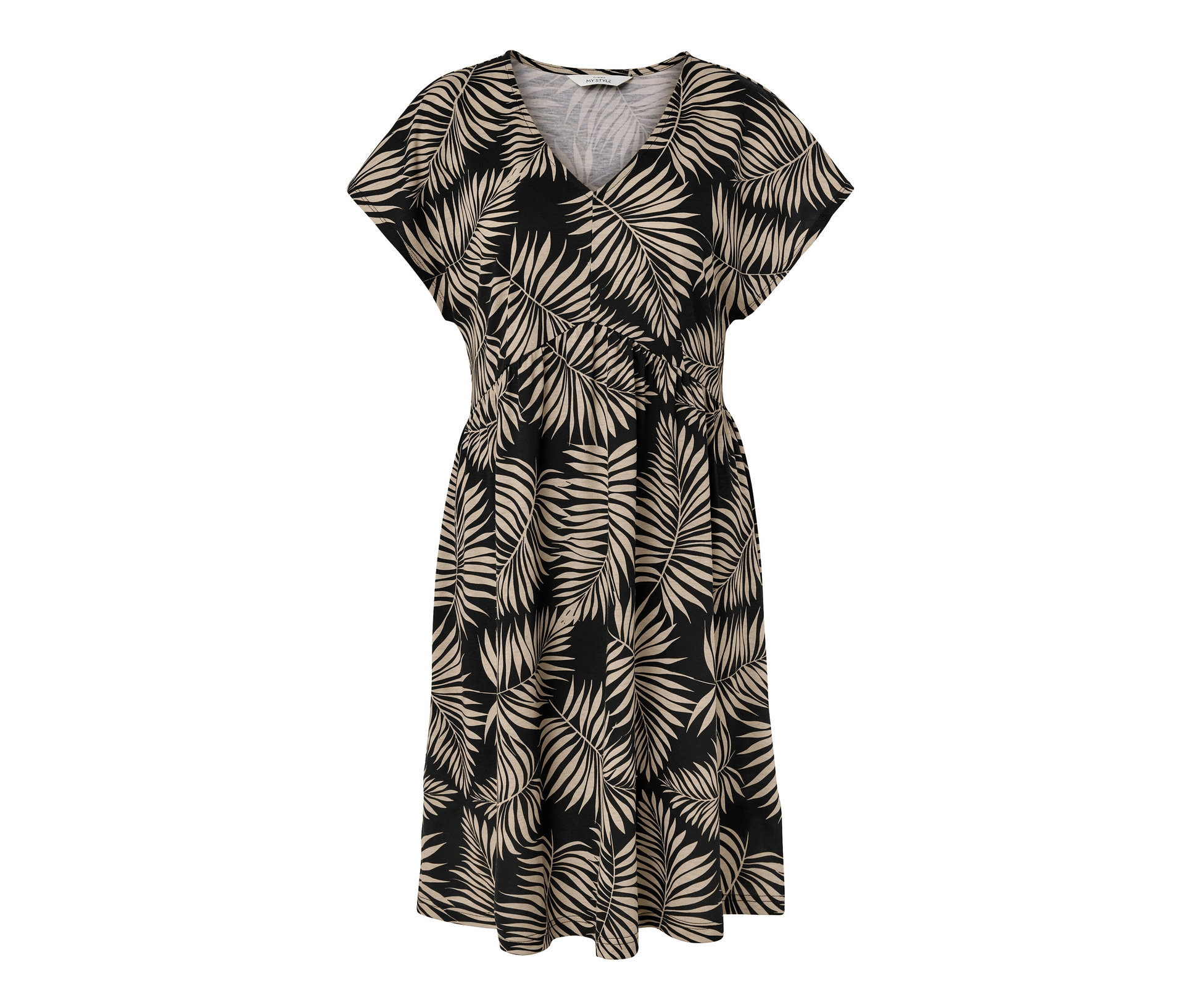 Bedrucktes Jerseykleid - Damen - Gr. S - schwarz/print - schwarz