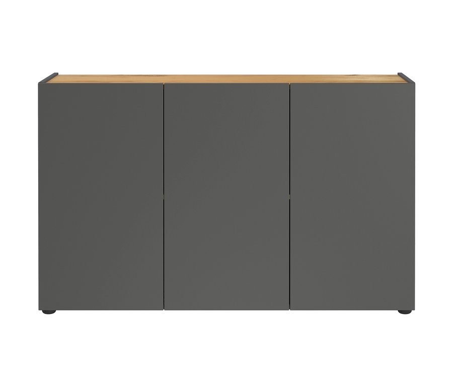 Nahaufnahme eines Sideboards »Adrano« in Graphit-Eichenfarben.