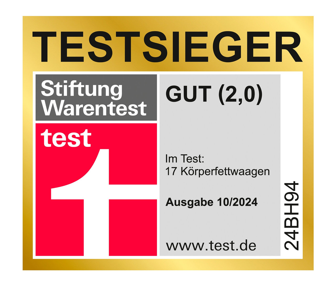 Stiftung Warentest Auszeichnung "TESTSIEGER".