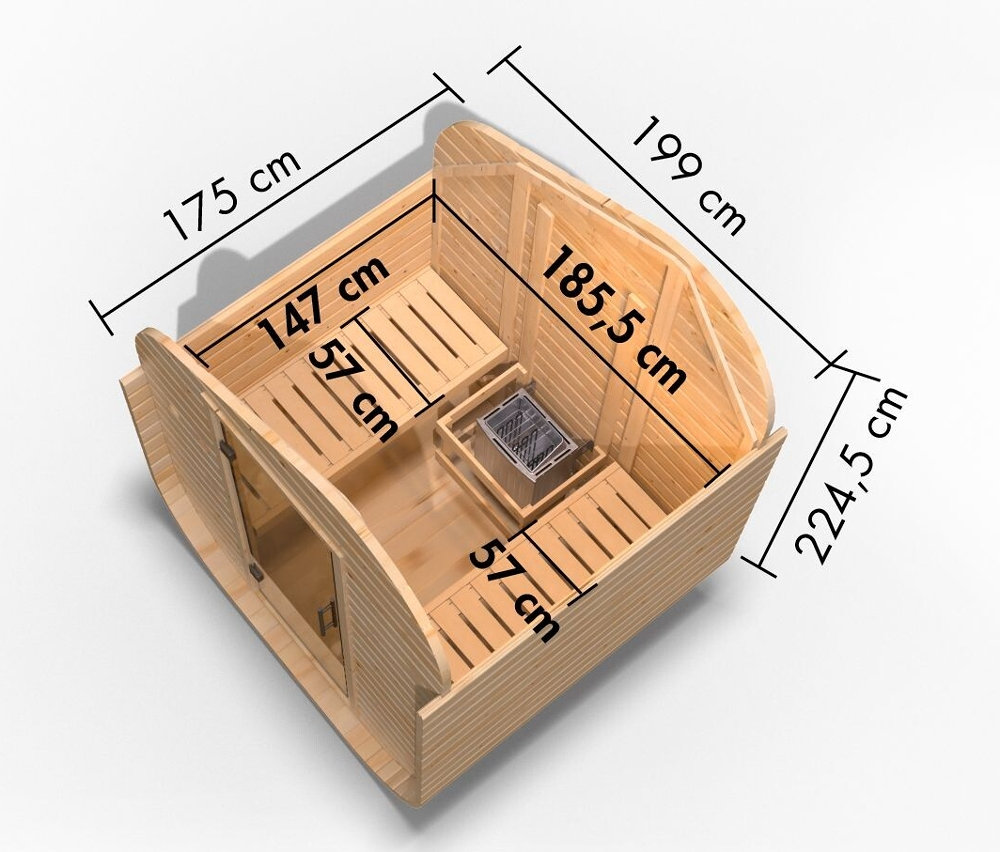 Thumbnail - Karibu Würfelsaunahaus 1, asymmetrisch