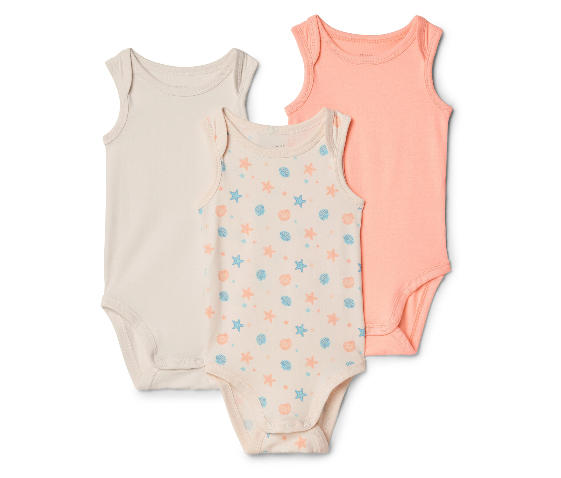 Tchibo - 3 Baby-Bodys - Gr. 74/80 - weiß