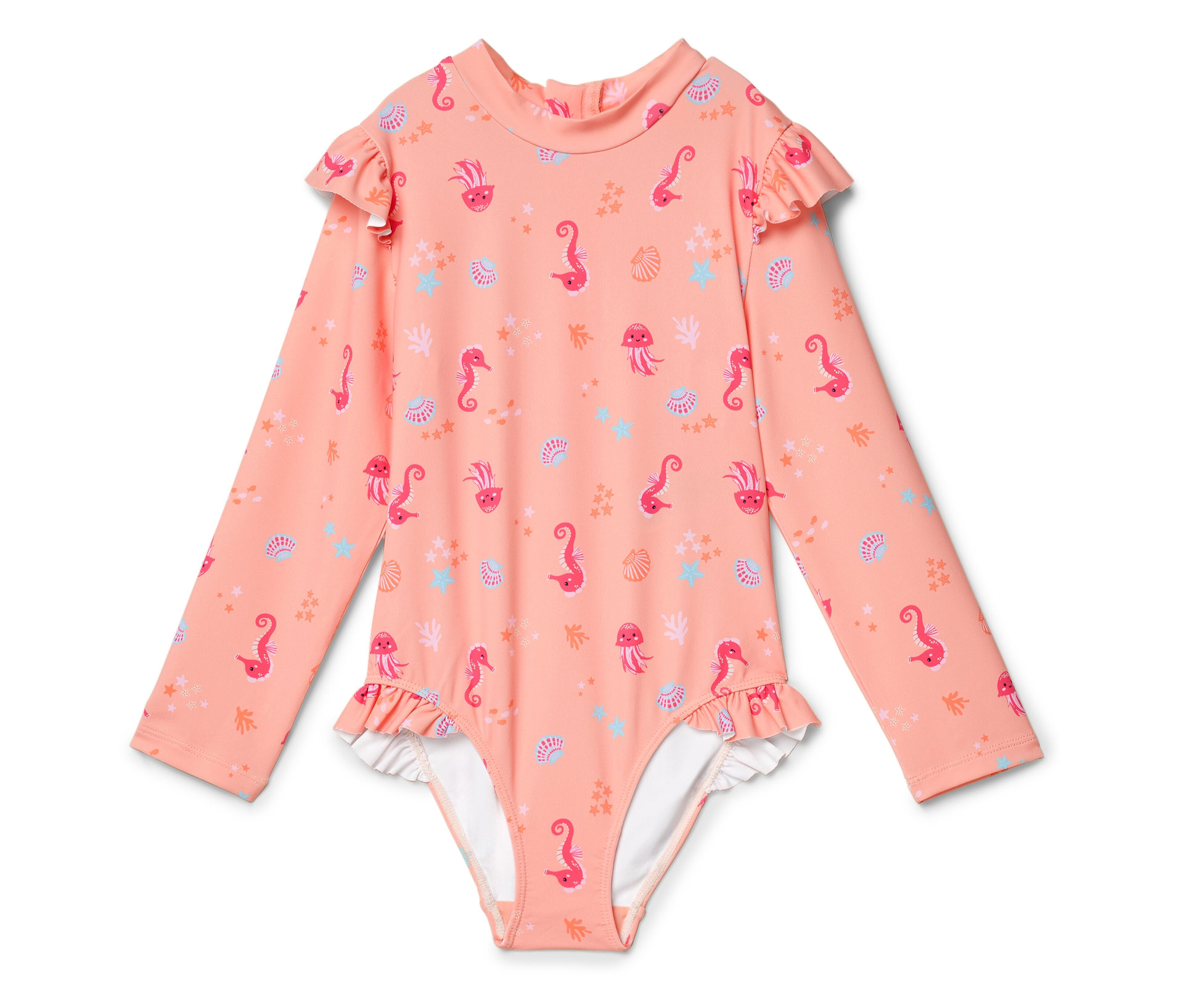 Tchibo - Kinder-Badeanzug mit UV-Schutzfaktor 50+ - Baby - Gr. 74/80 - koralle/print - Polyester