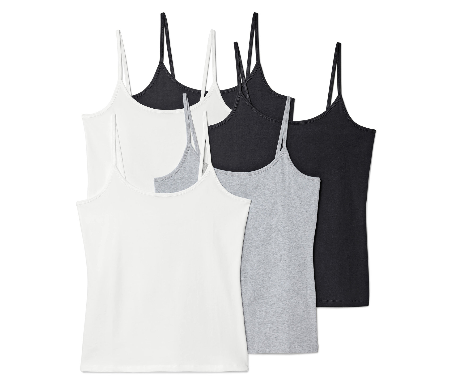 Tchibo - 5 Spaghetti-Hemdchen - Damen - Gr. L - schwarz