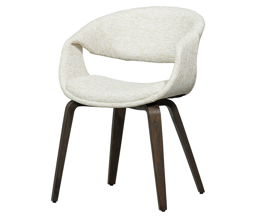 Ein naturfarbener WOOOD Esszimmerstuhl »Yossi« mit Holzfuß aus einem 2er-Set.