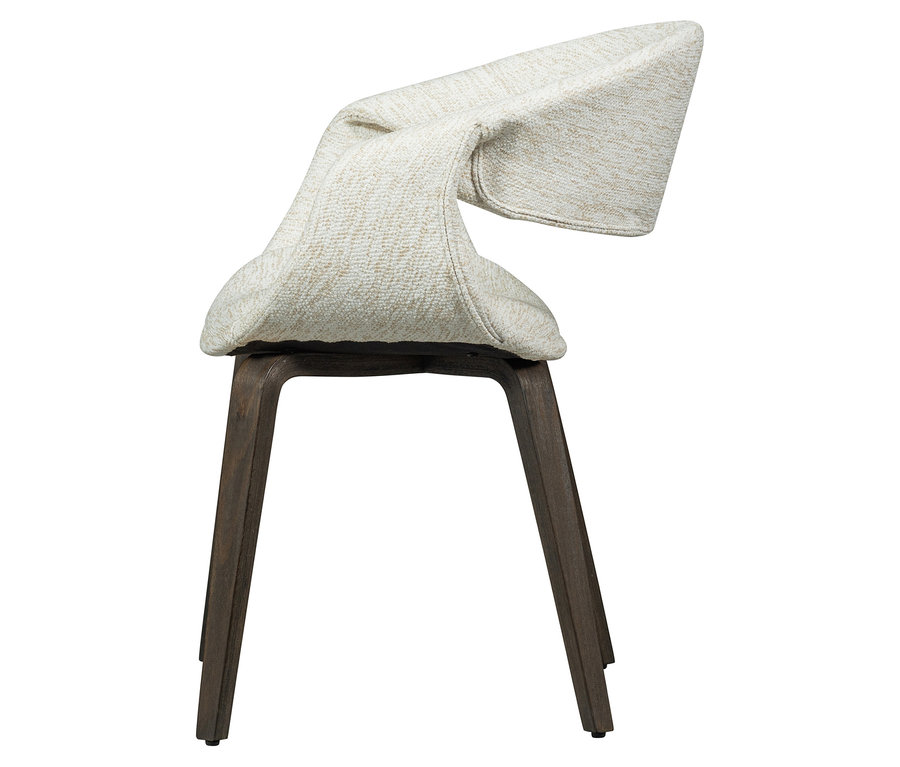 Ansicht eines einzelnen naturfarbenen WOOOD Esszimmerstuhls »Yossi« mit Holzfuß aus einem 2er-Set.